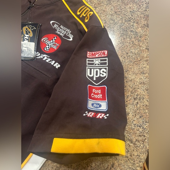 Chase Authentics NASCAR UPS Mens Size M Winston Cup Quarter Zip Shirt Brown - Picture 6 of 15
